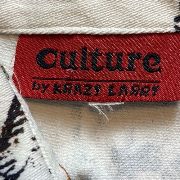 Culture By Krazy Larry Light Denim White W/Floral and Butterfly Shirt/Jacket - Picture 3 of 12